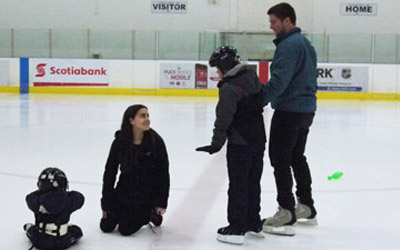 Kinesiology and Health Science students are key players in adaptive skating program